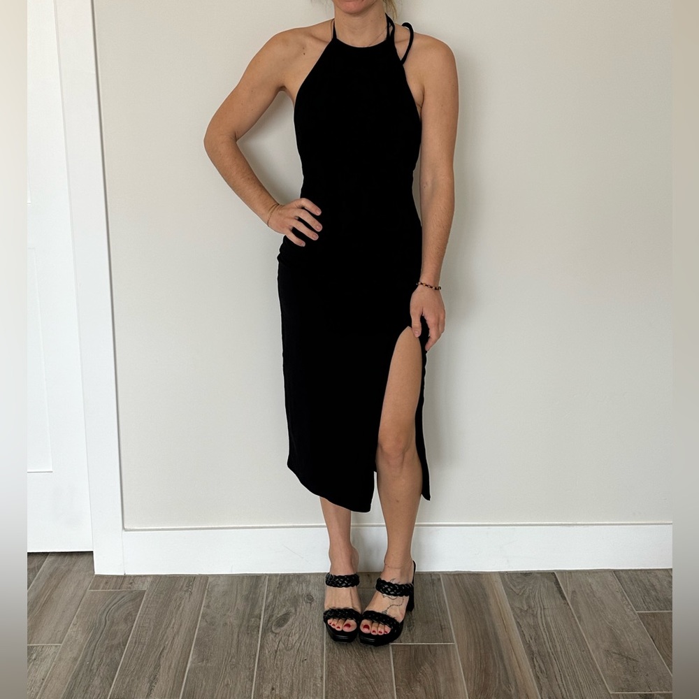Lovers +Friends black form fitting dress